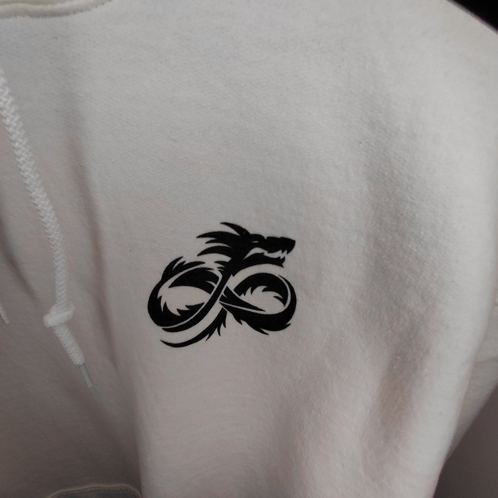 Gildan White Hoodie with Cool Design Size XL - Picture 3 of 7